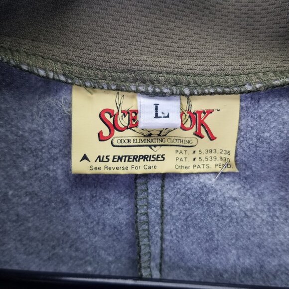 Scent-lok Hunting Shirt Men's L Scent Blocking Pullover Green Snap Up Neck Wrist - Picture 8 of 14